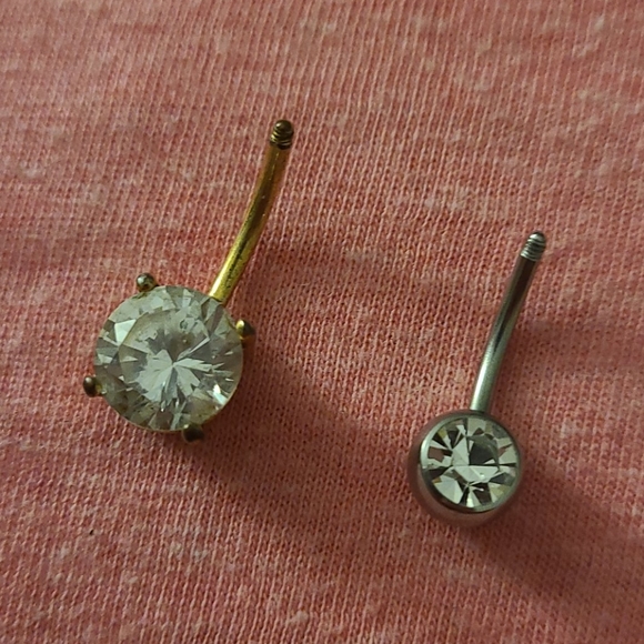 Oversize Bellybutton Ring w/ stone - Picture 2 of 6